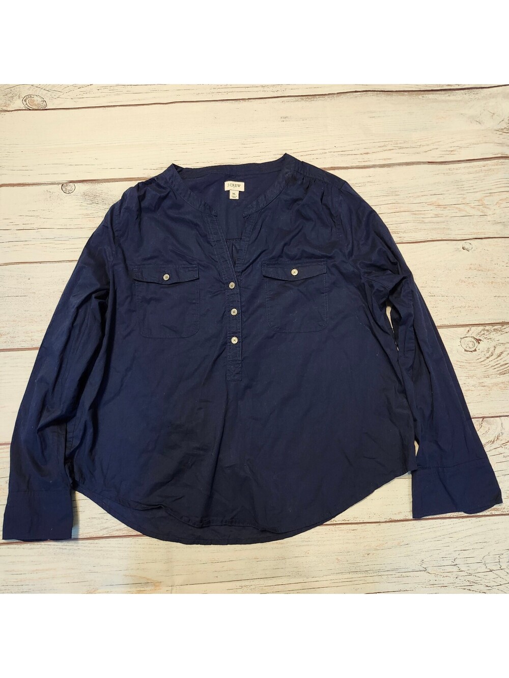 J.Crew Navy Blue Long Sleeve Blouse XL